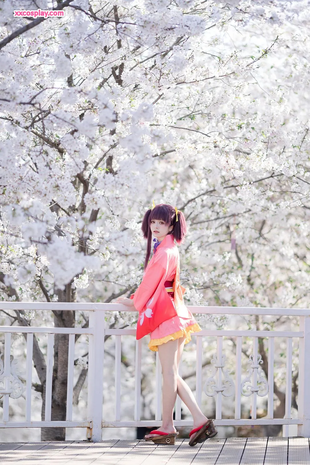 Jiuqi Miao as Mumei in Cherry Blossom Yukata (Kabaneri of the Iron Fortress)